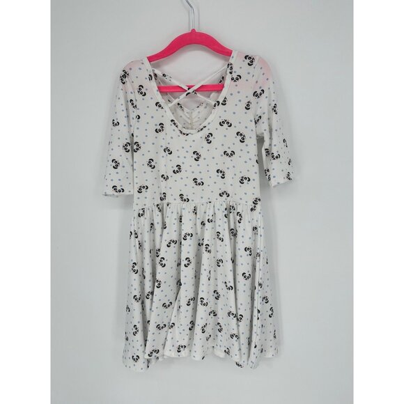 Dotdotsmile Girls Dress Size 5/6 White with Black Panda Bear Print New With Tags - Picture 3 of 5